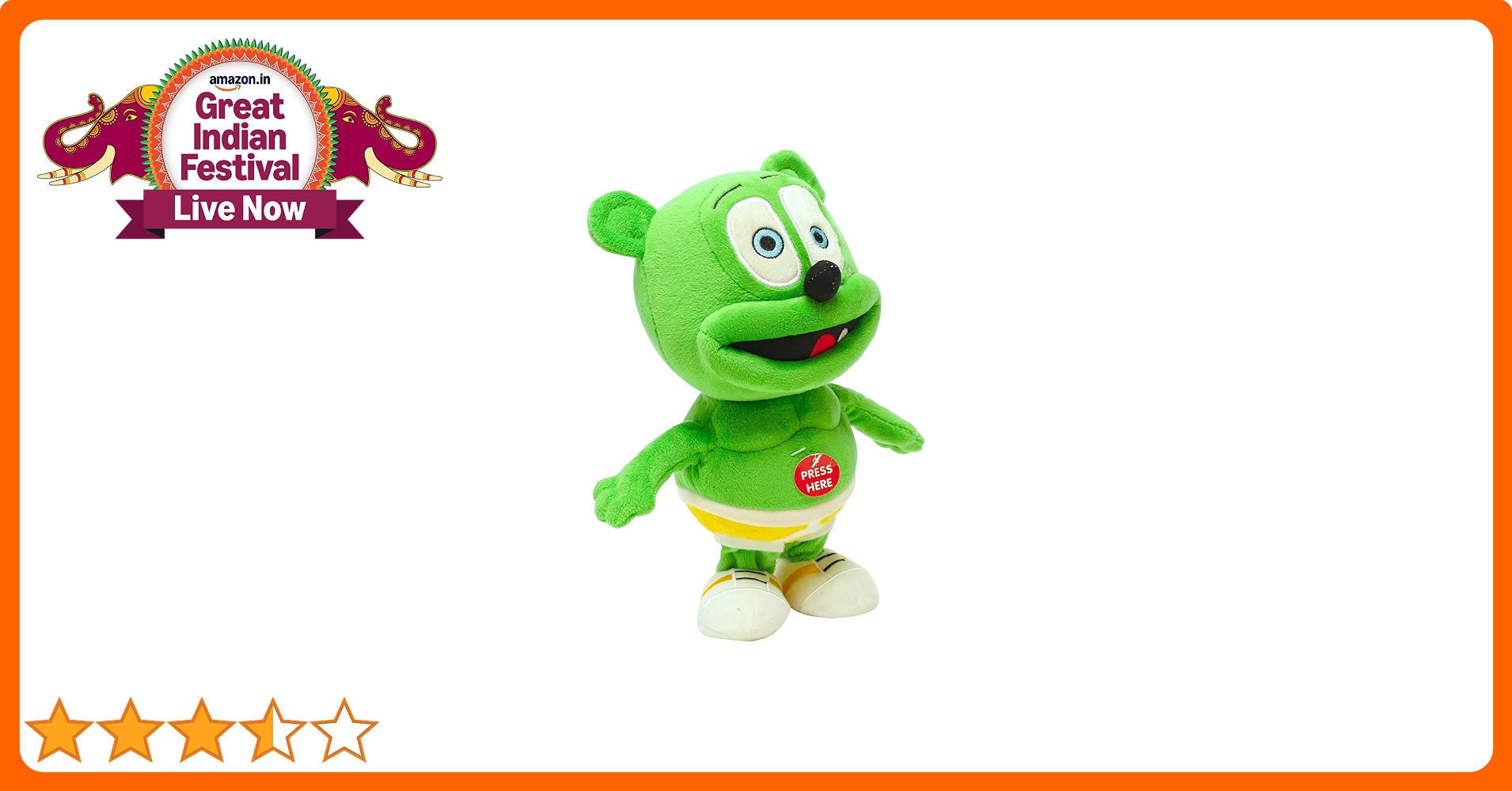 Buy ToyKidz Gummibär Running & Singing Gummy Bear Plush Toy